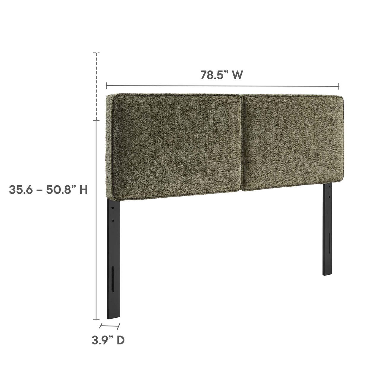 Division Textured King Headboard, Sage