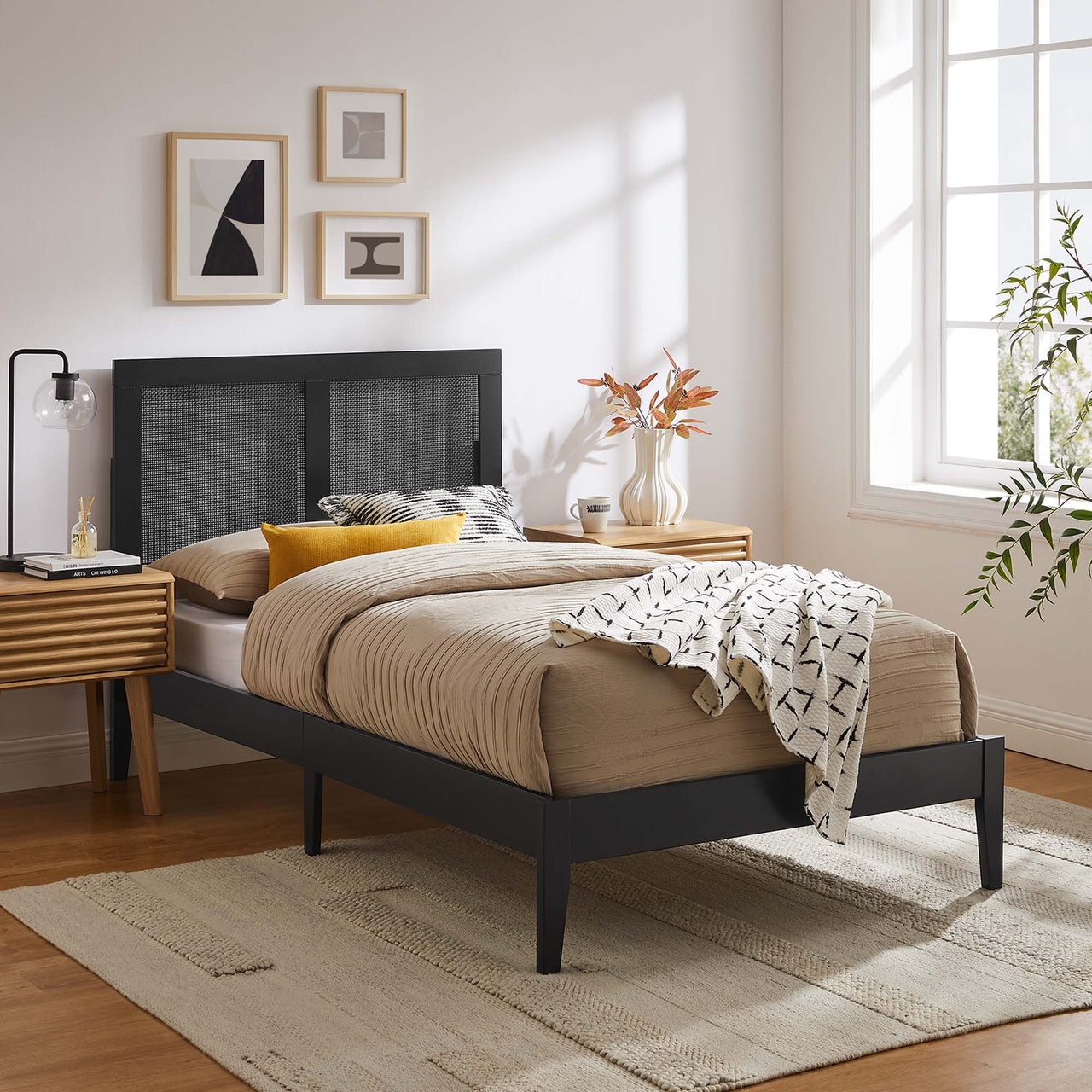 Netun Twin Platform Bed, Black