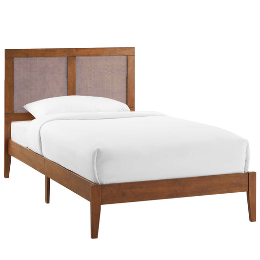 Netun Twin Platform Bed, Walnut