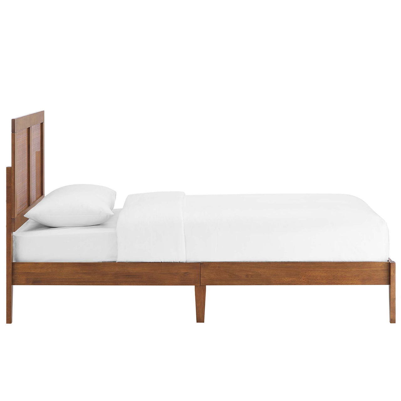 Netun Twin Platform Bed, Walnut