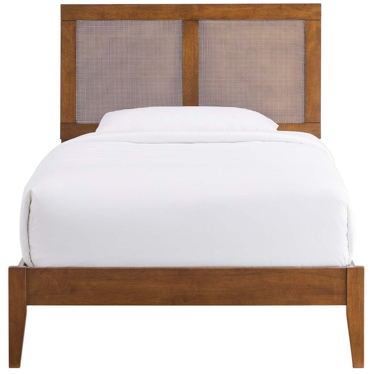 Netun Twin Platform Bed, Walnut