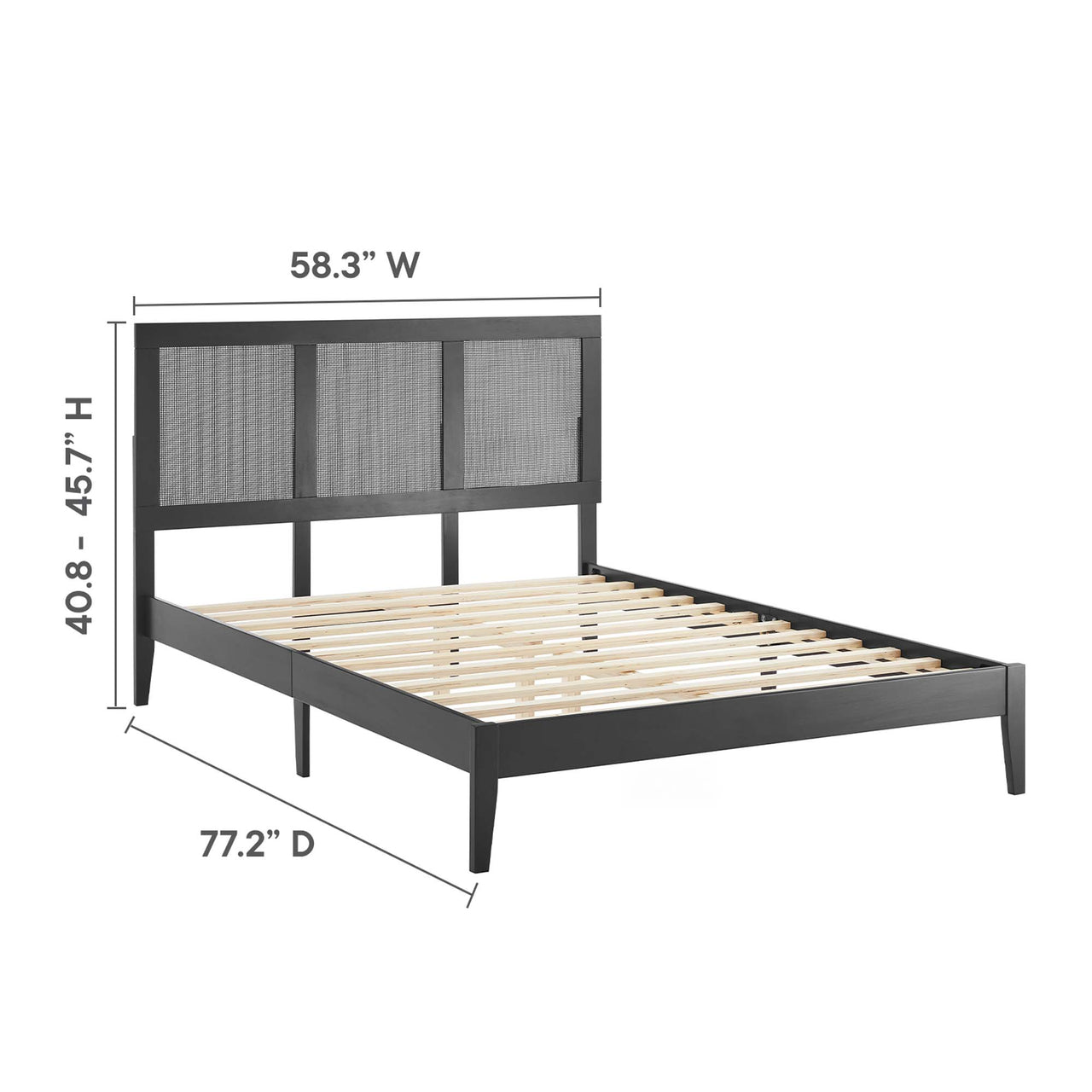 Netun Full Platform Bed, Black