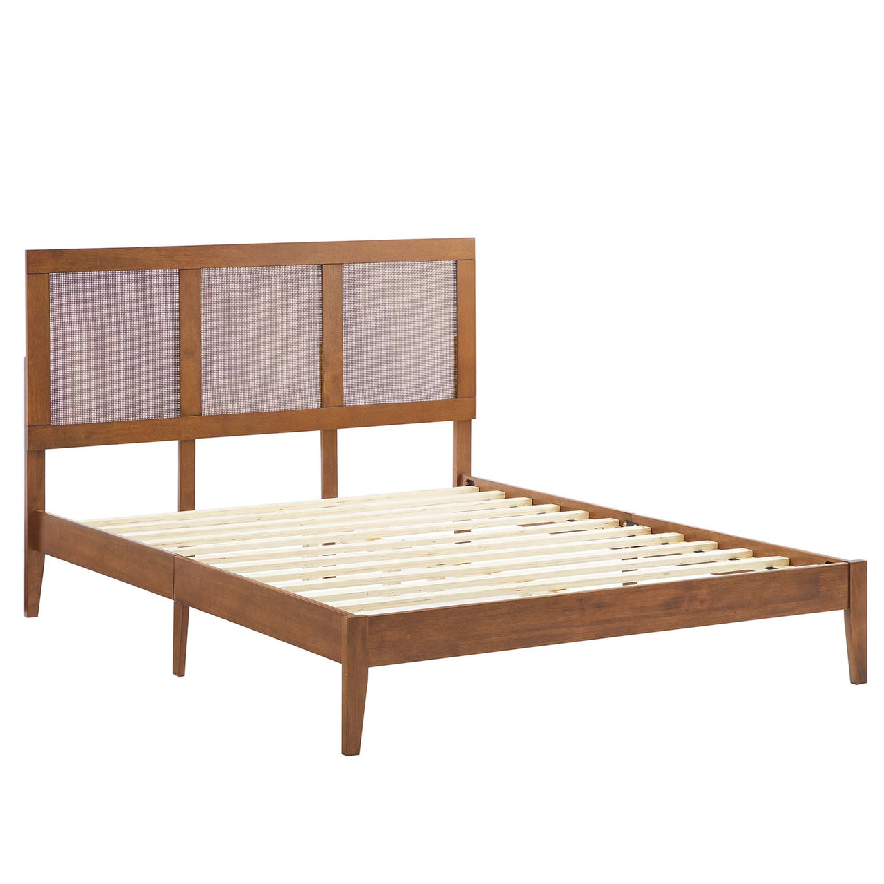 Netun Full Platform Bed, Walnut
