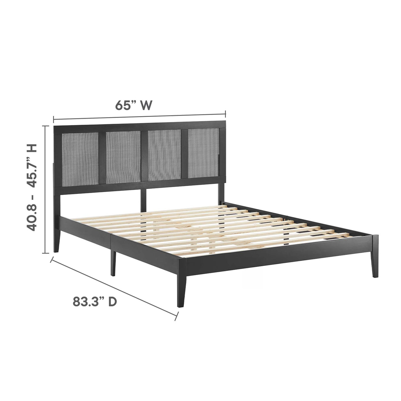 Netun Queen Platform Bed, Black