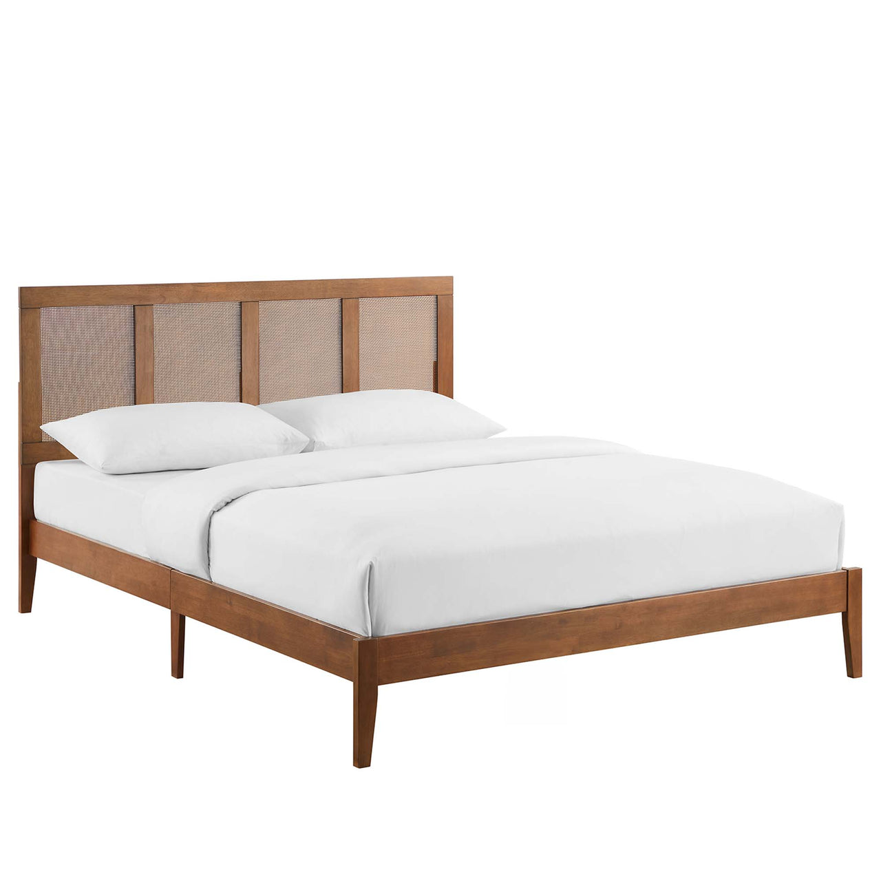Netun Queen Platform Bed, Walnut