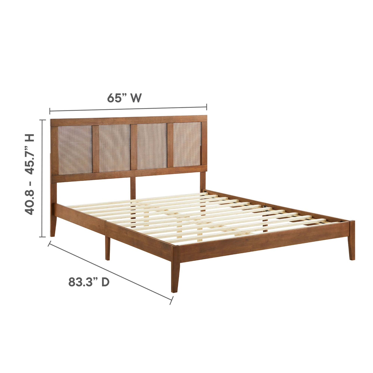 Netun Queen Platform Bed, Walnut