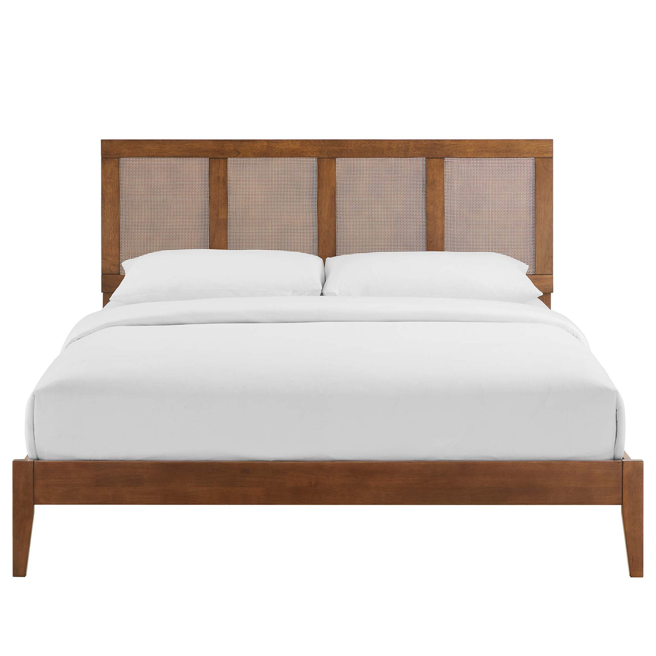 Netun Queen Platform Bed, Walnut