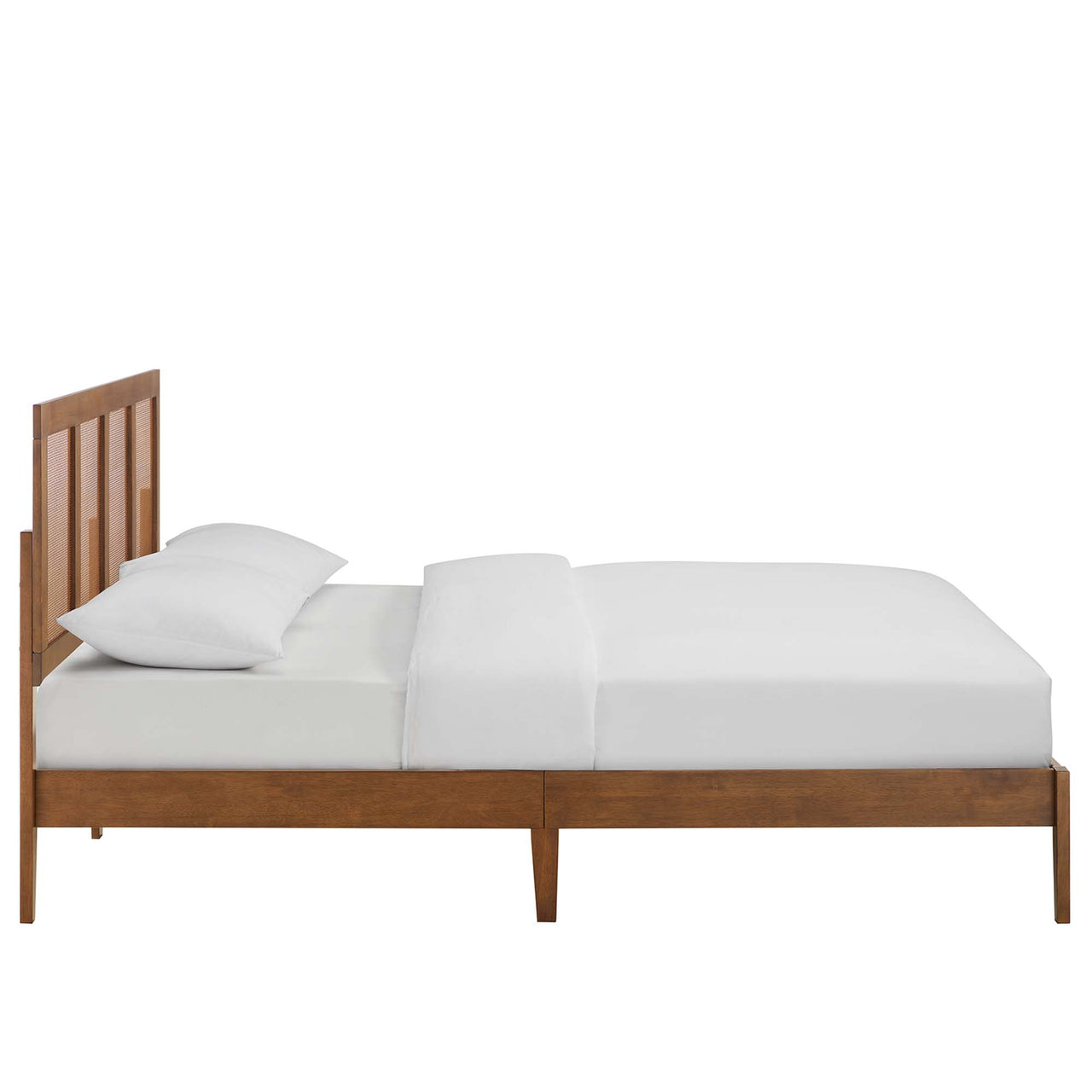 Netun King Platform Bed, Walnut
