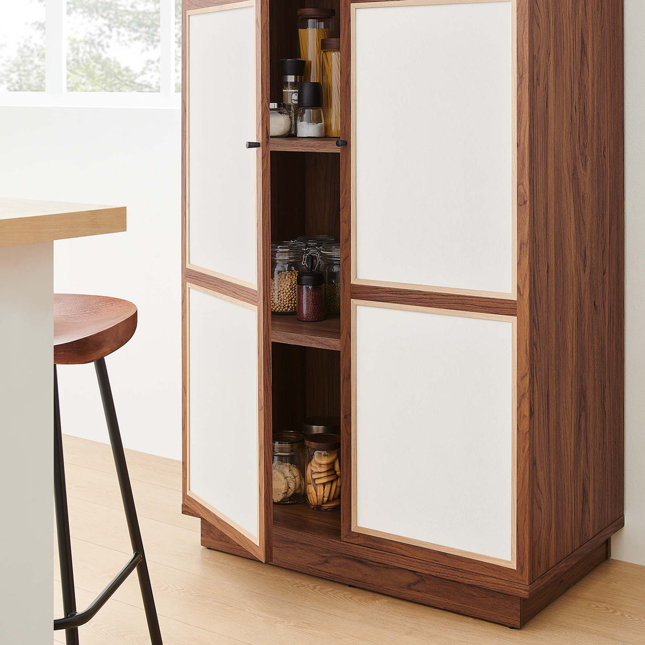 Embria Tall Storage Cabinet, Walnut