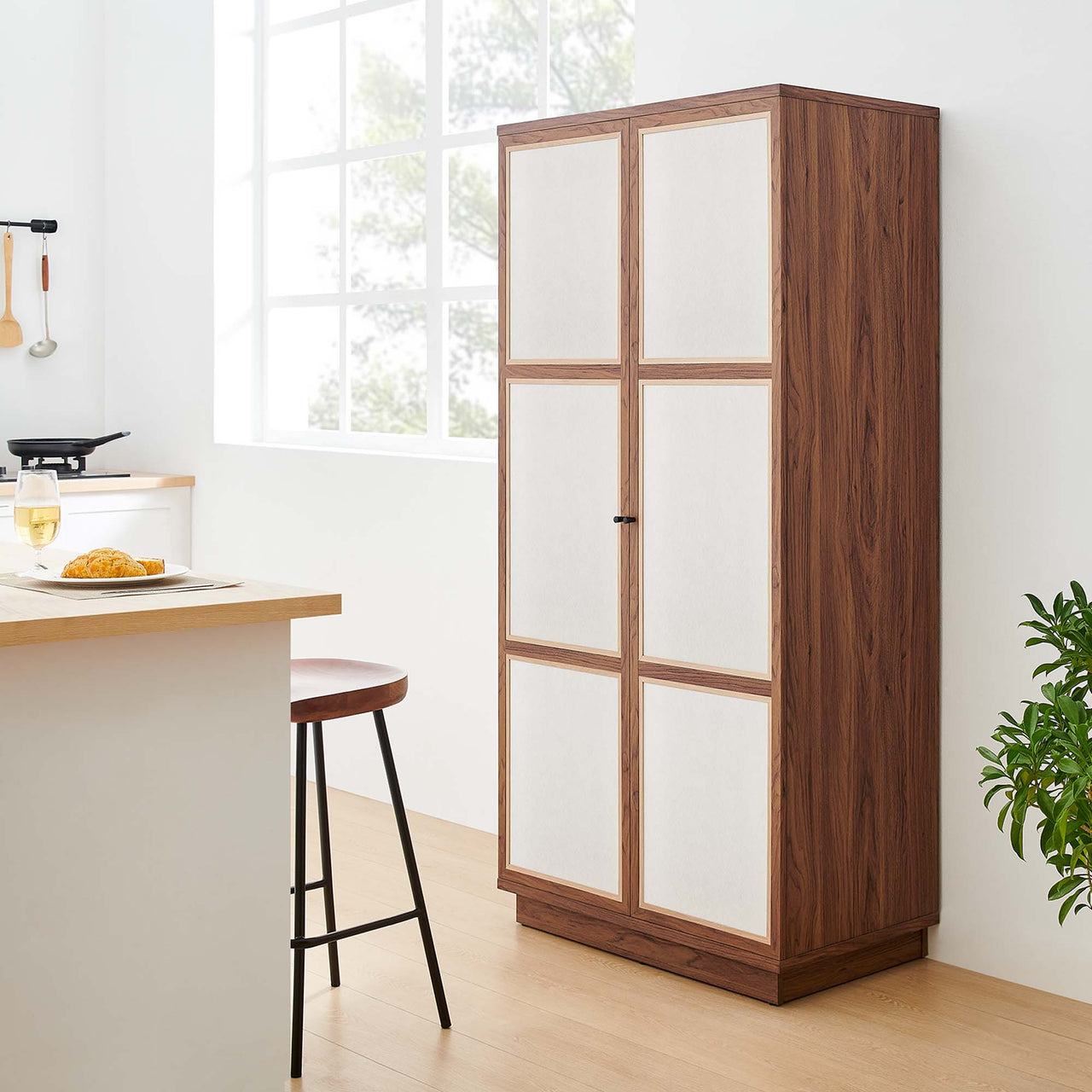 Embria Tall Storage Cabinet, Walnut