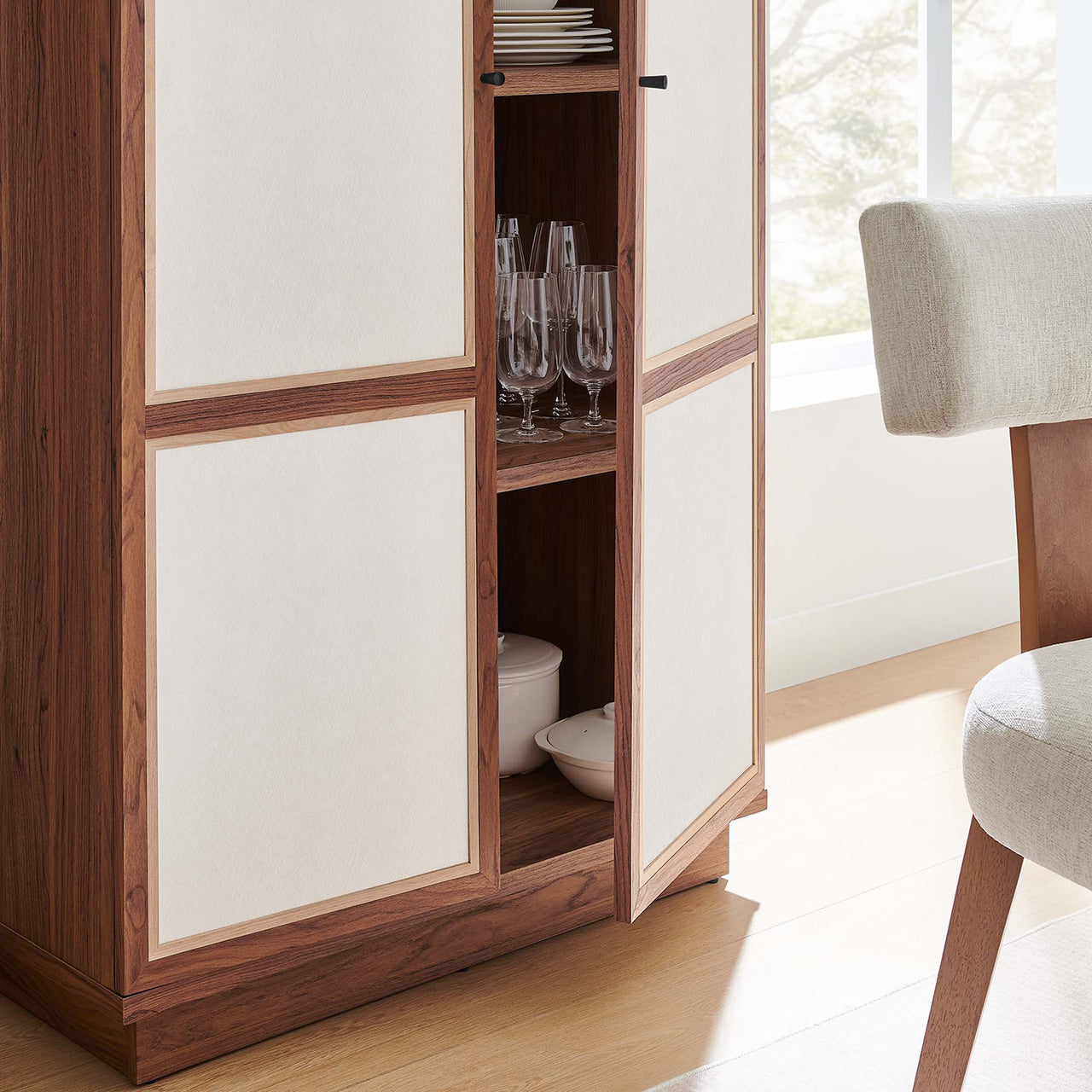 Embria Tall Storage Cabinet, Walnut