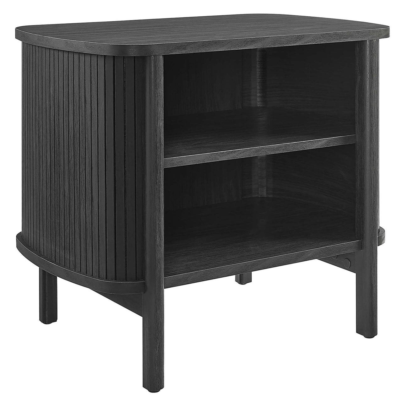 Callan Fluted Nightstand, Black