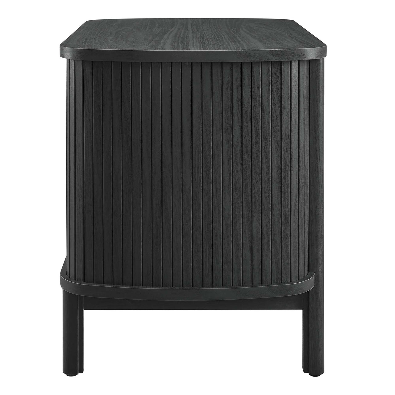 Callan Fluted Nightstand, Black
