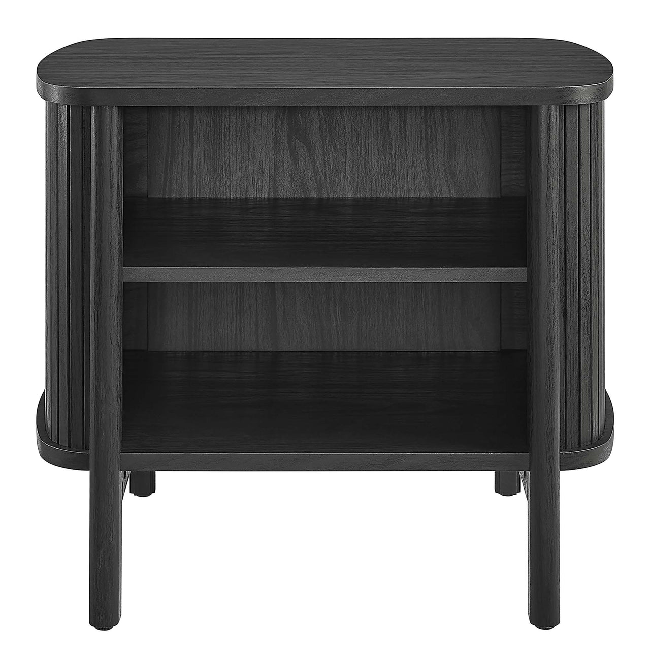 Callan Fluted Nightstand, Black