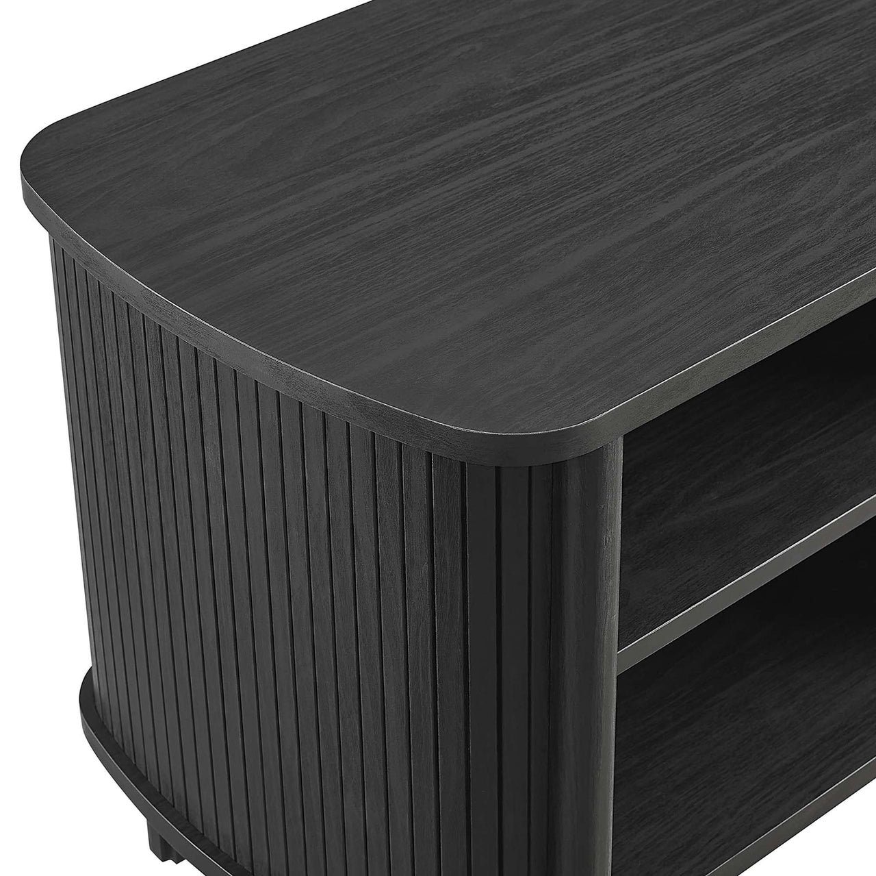 Callan Fluted Nightstand, Black
