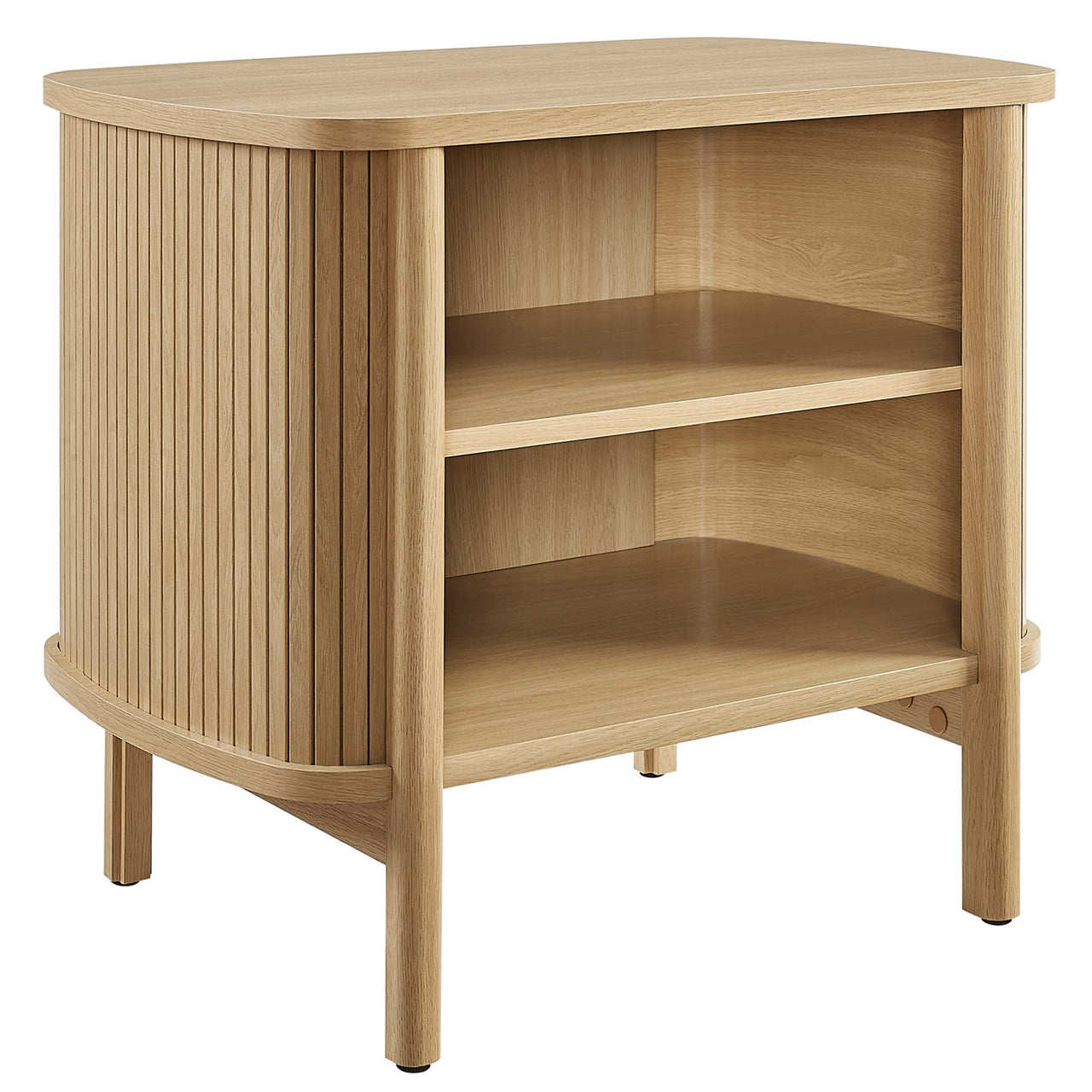 Callan Fluted Nightstand, Oak