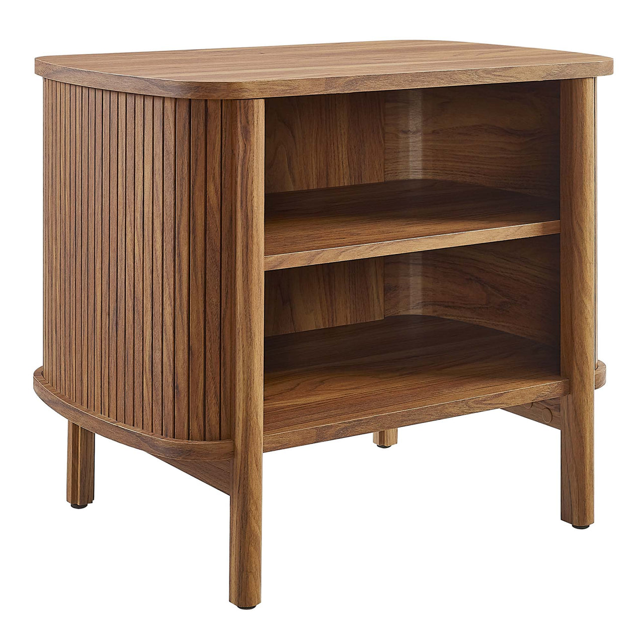 Callan Fluted Nightstand, Walnut