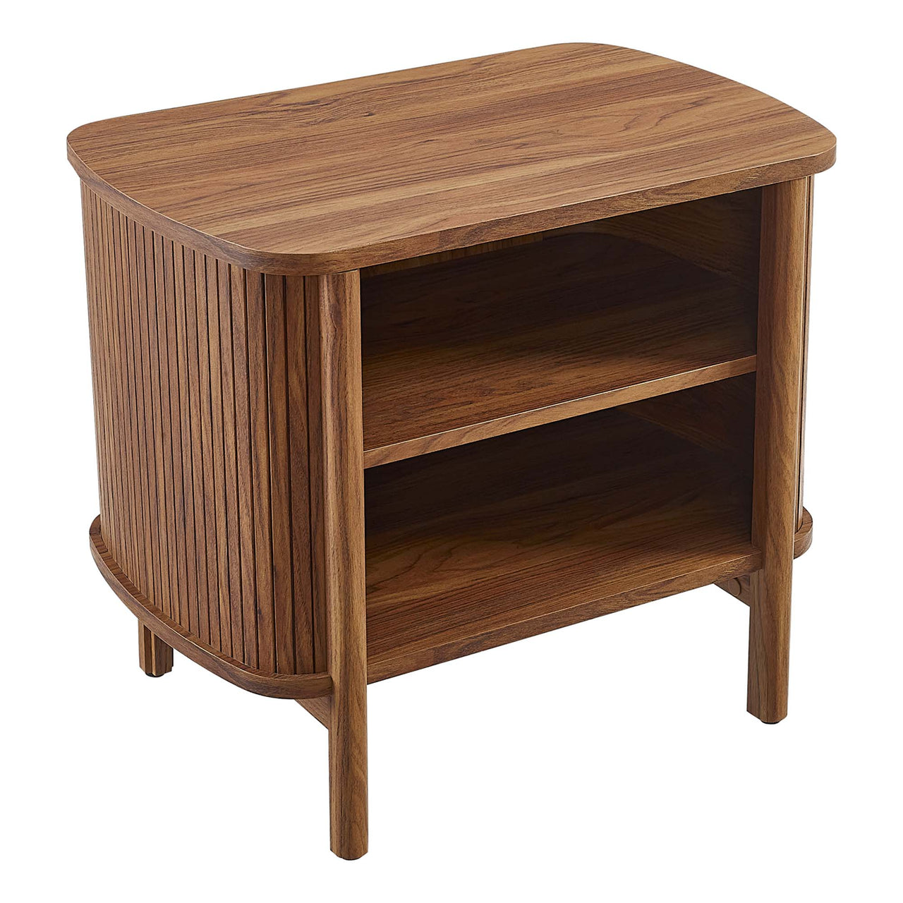 Callan Fluted Nightstand, Walnut