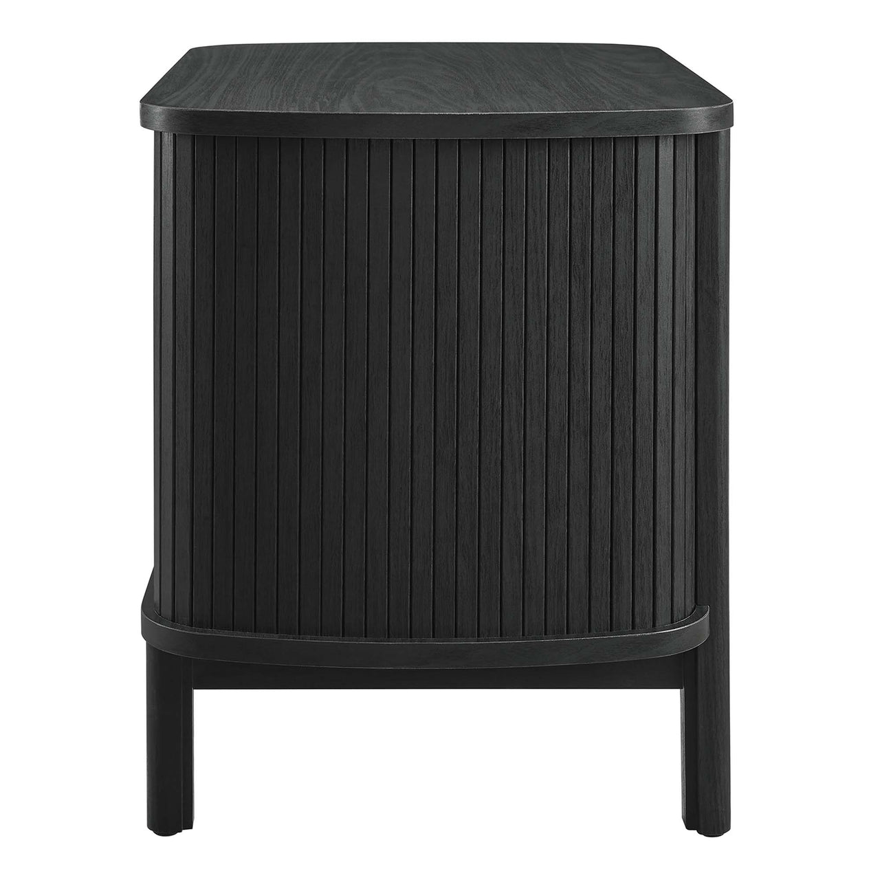 Callan Fluted Nightstand with Drawers, Black