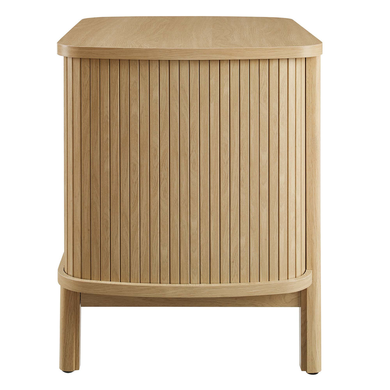Callan Fluted Nightstand with Drawers, Oak