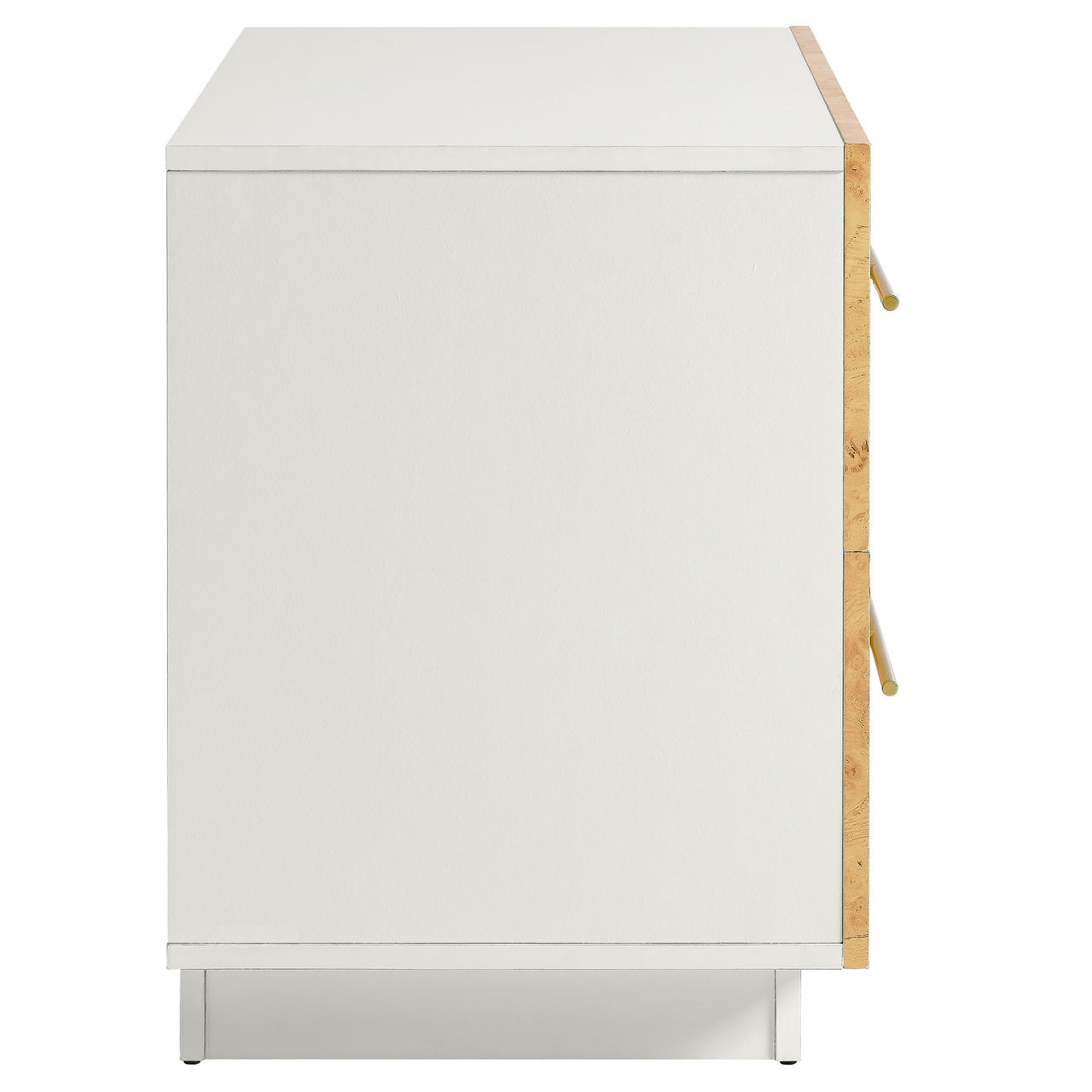 Burr Nightstand, White & Caramel