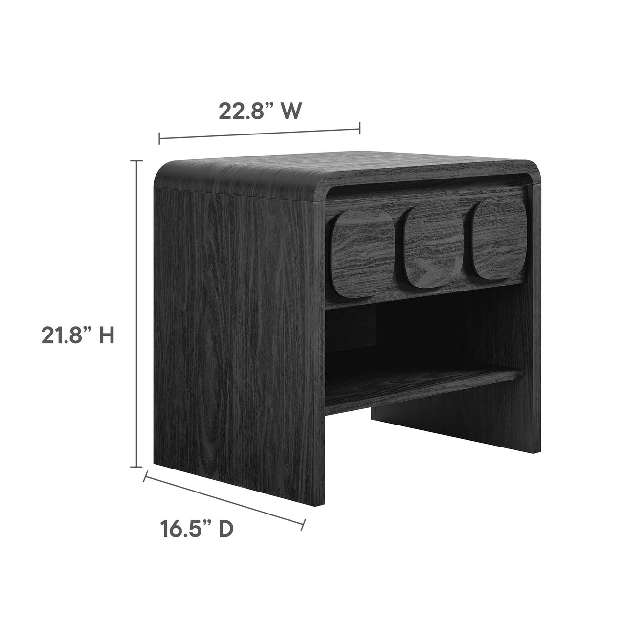 Aliyah Display Nightstand, Black