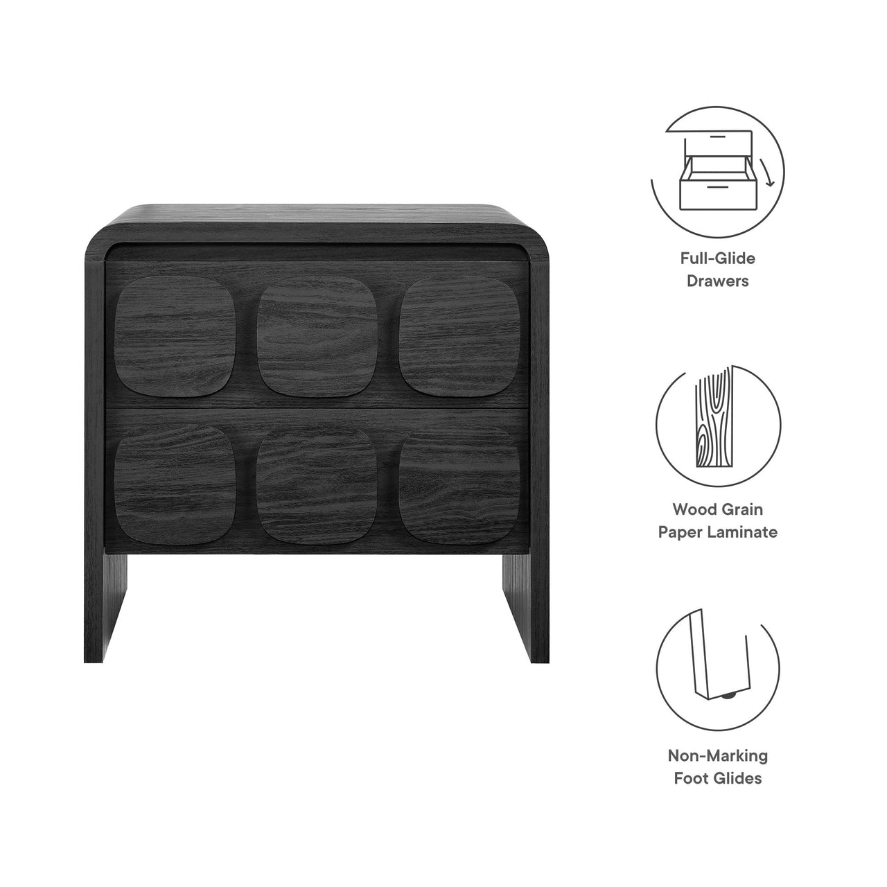 Aliyah Nightstand, Black