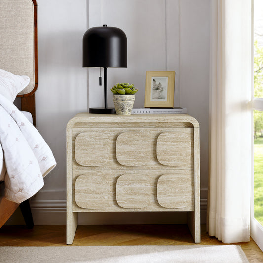 Aliyah Nightstand, Travertine