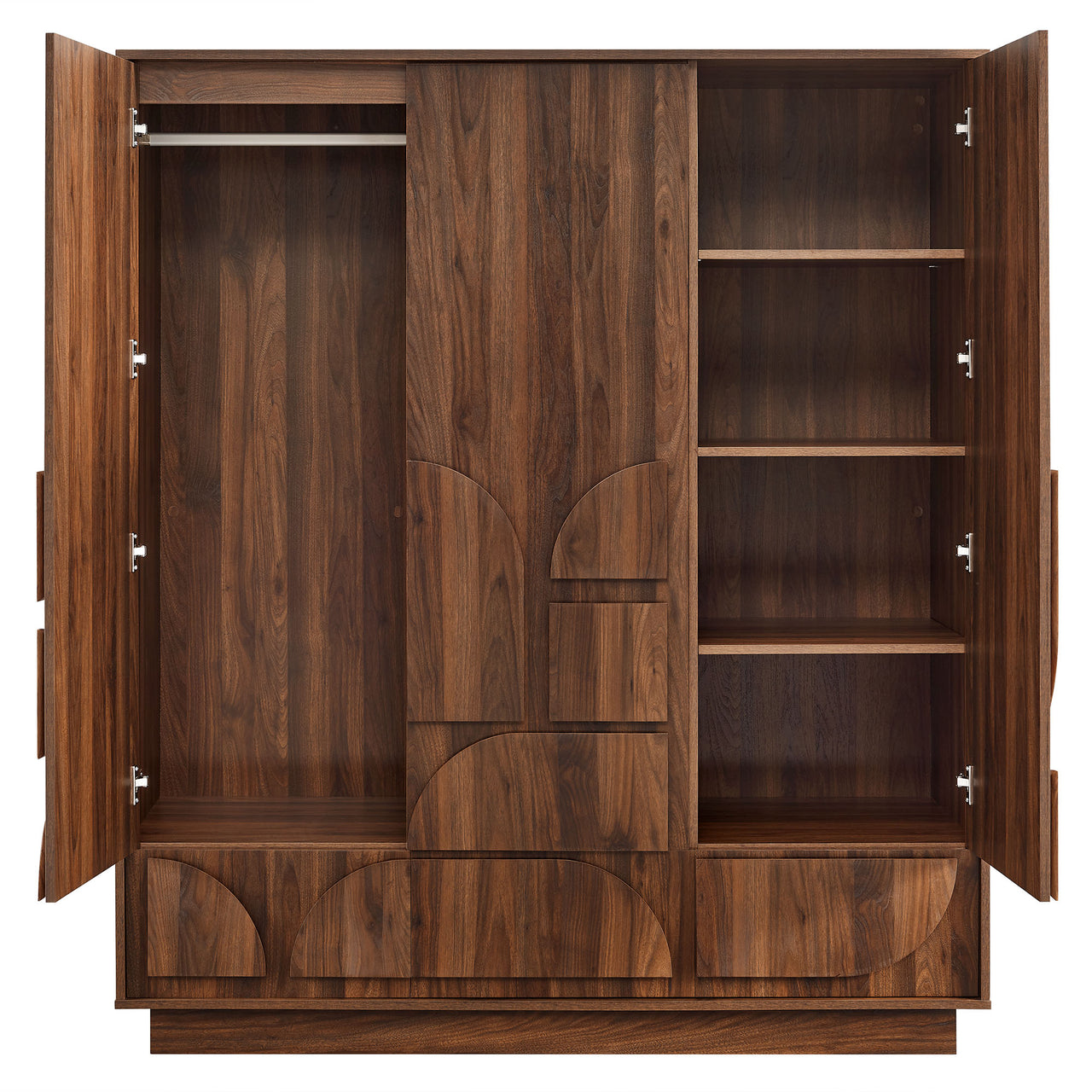 Kavix Wardrobe Closet, Walnut