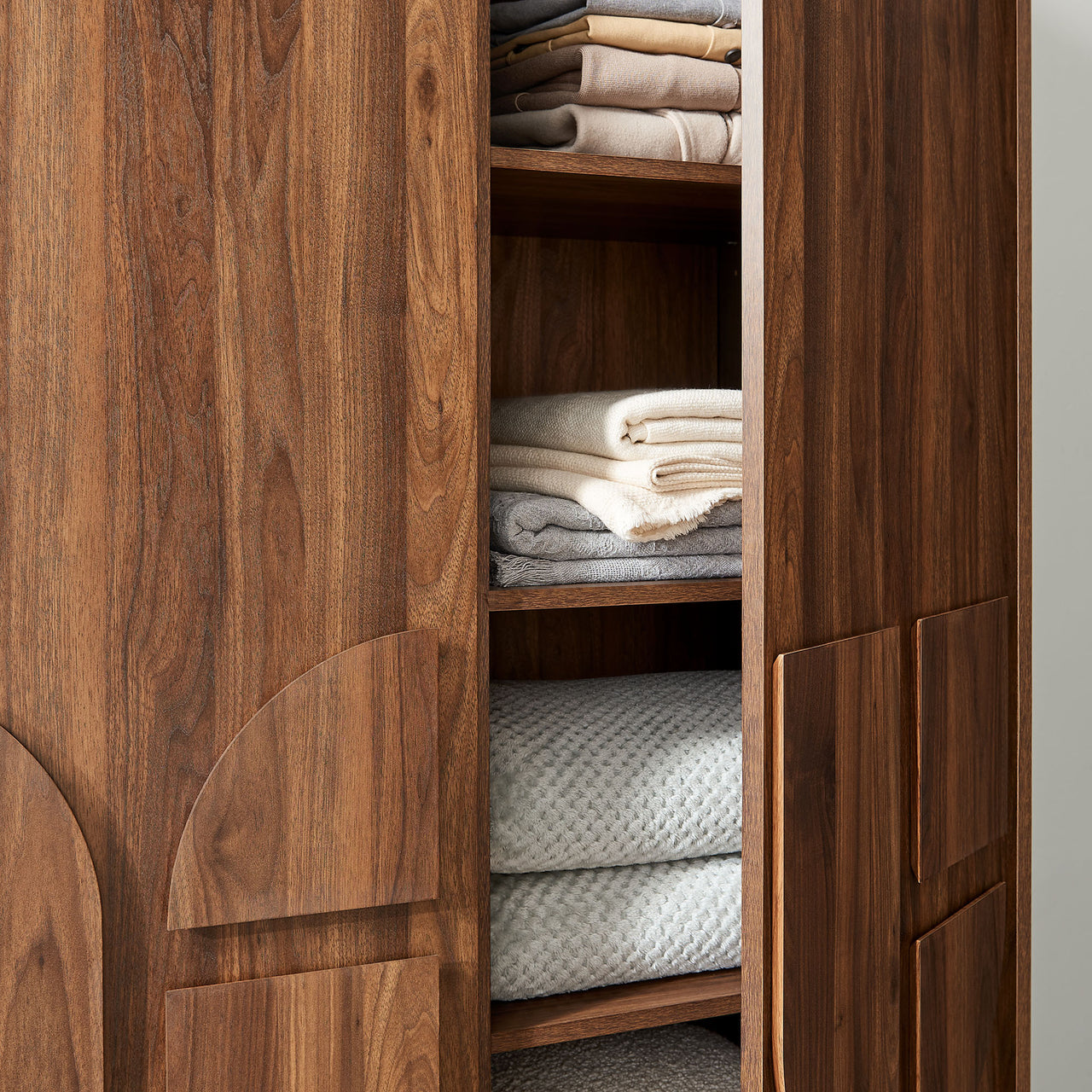Kavix Wardrobe Closet, Walnut
