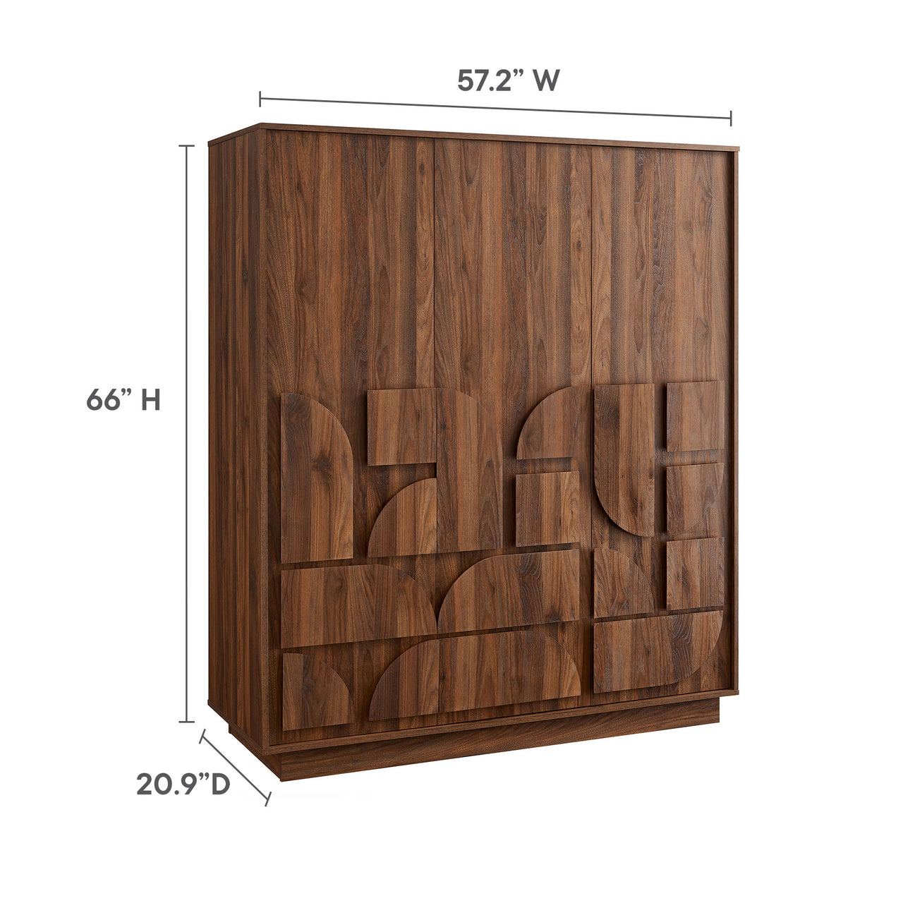 Kavix Wardrobe Closet, Walnut