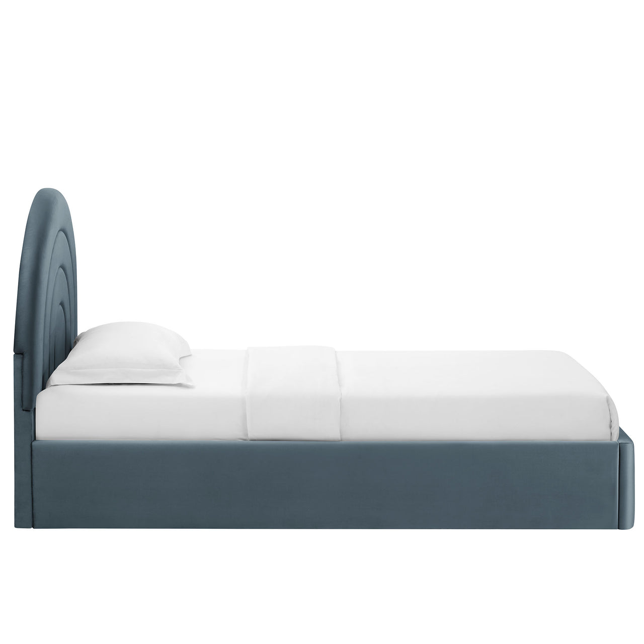 Firmament Upholstered Velvet Twin Platform Bed, Slate