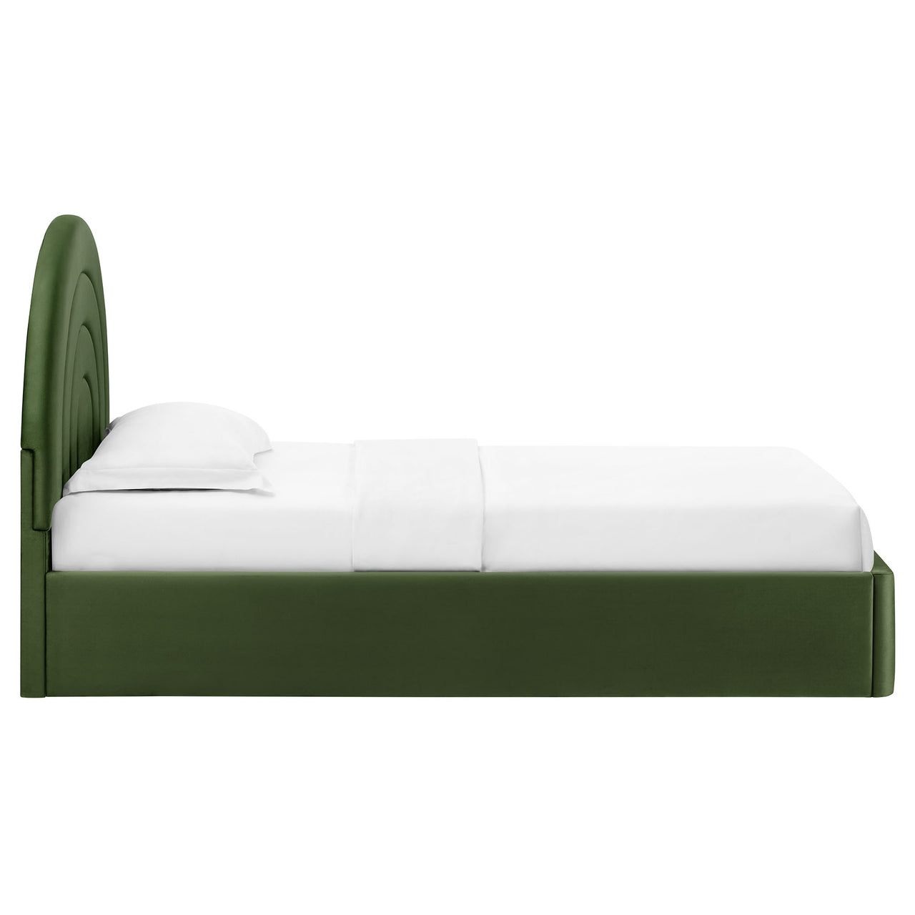 Firmament Upholstered Velvet Twin Platform Bed, Basil
