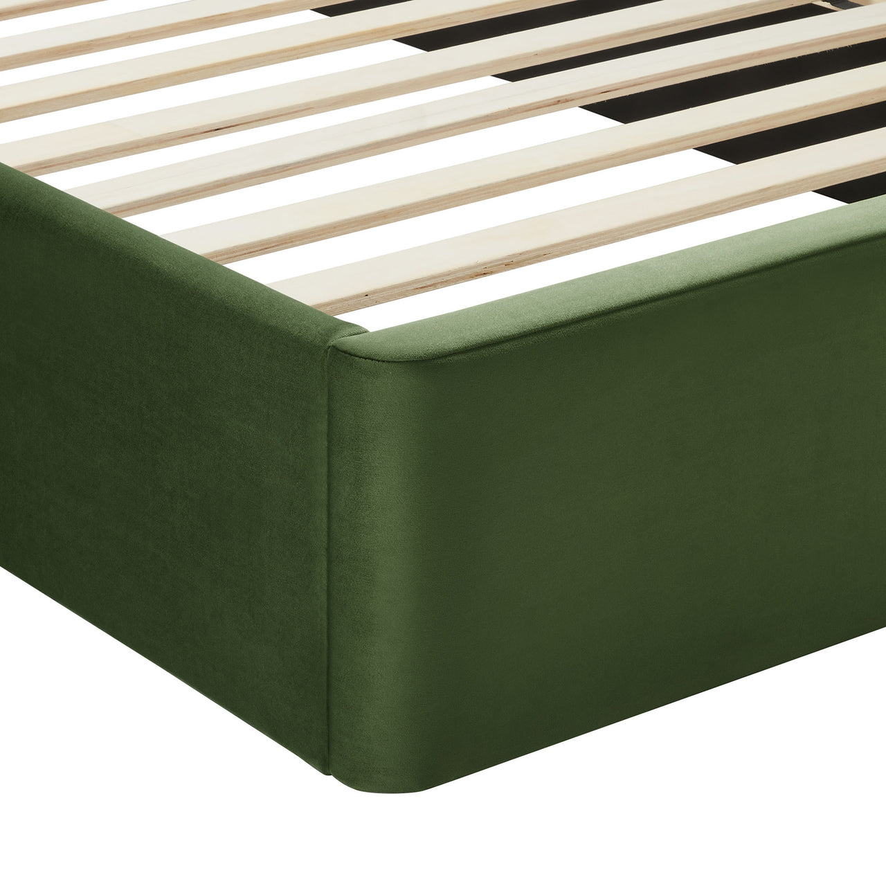 Firmament Upholstered Velvet Twin Platform Bed, Basil