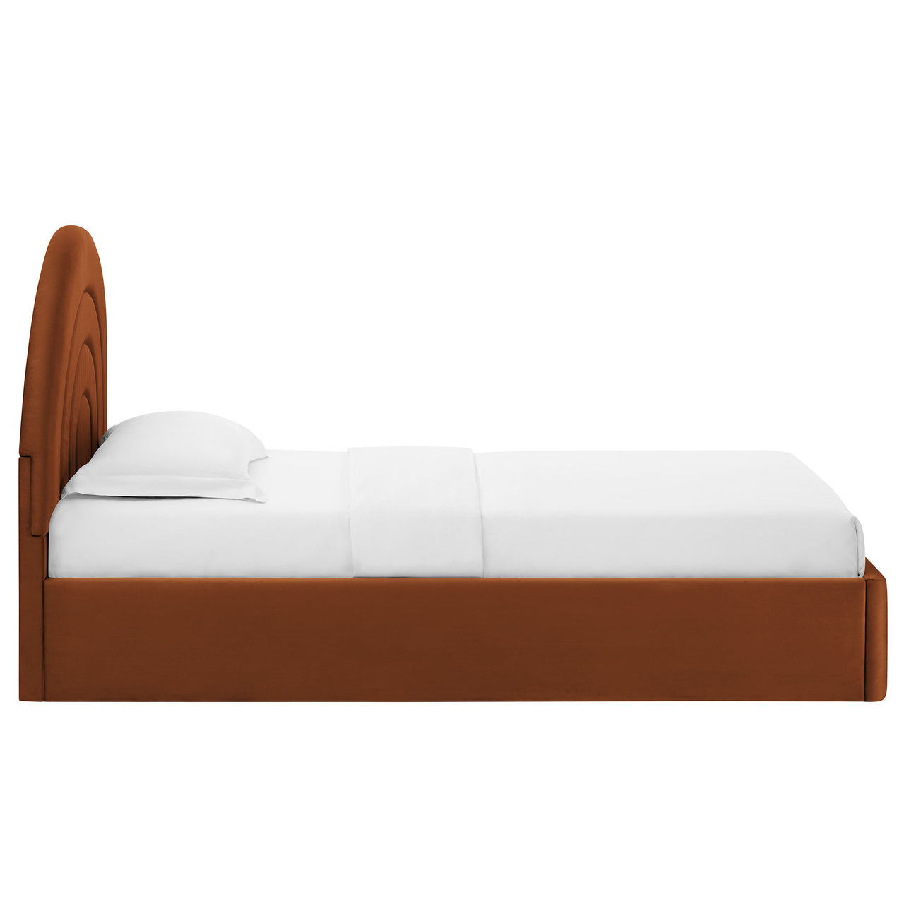 Firmament Upholstered Velvet Twin Platform Bed, Terracotta