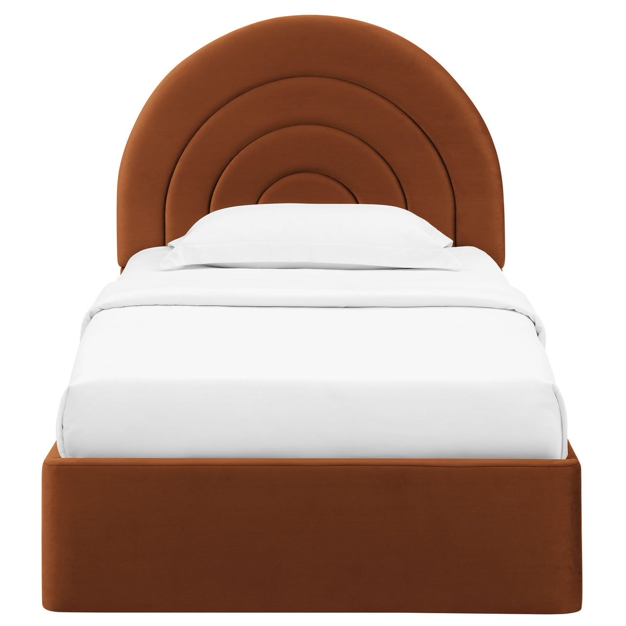 Firmament Upholstered Velvet Twin Platform Bed, Terracotta