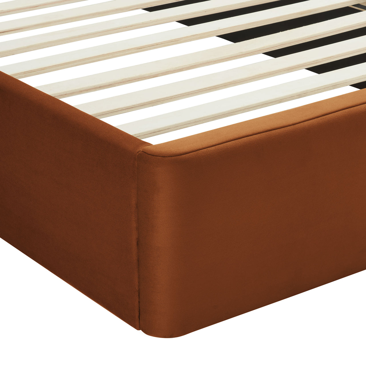 Firmament Upholstered Velvet Twin Platform Bed, Terracotta