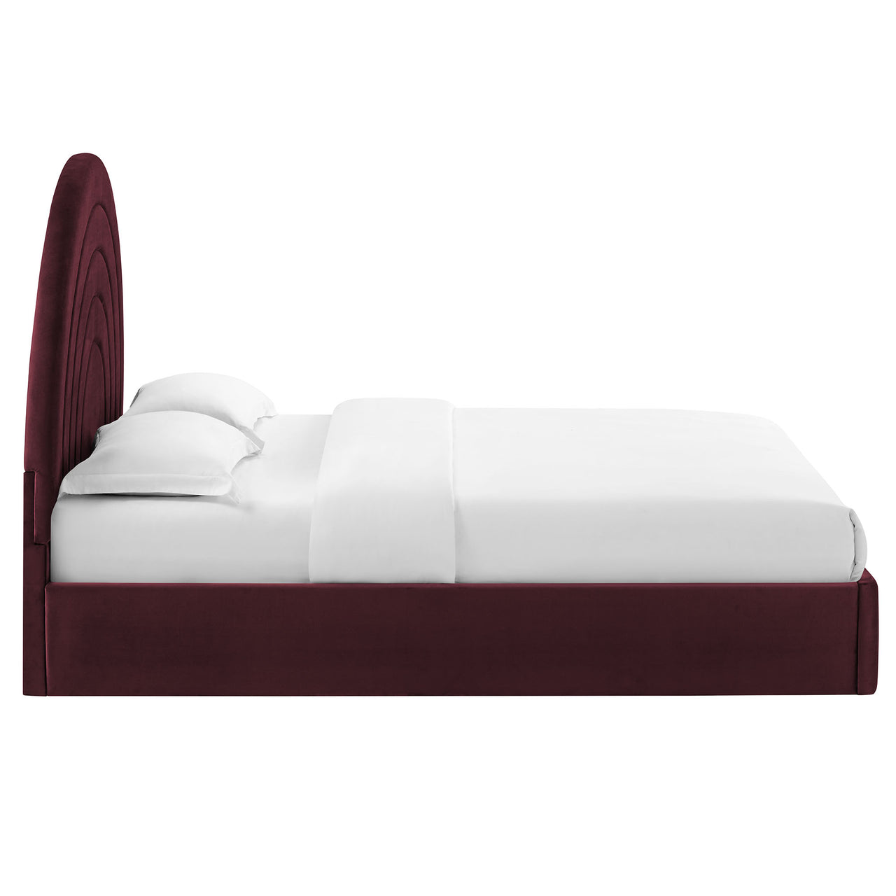Firmament Upholstered Velvet Full Platform Bed, Wine
