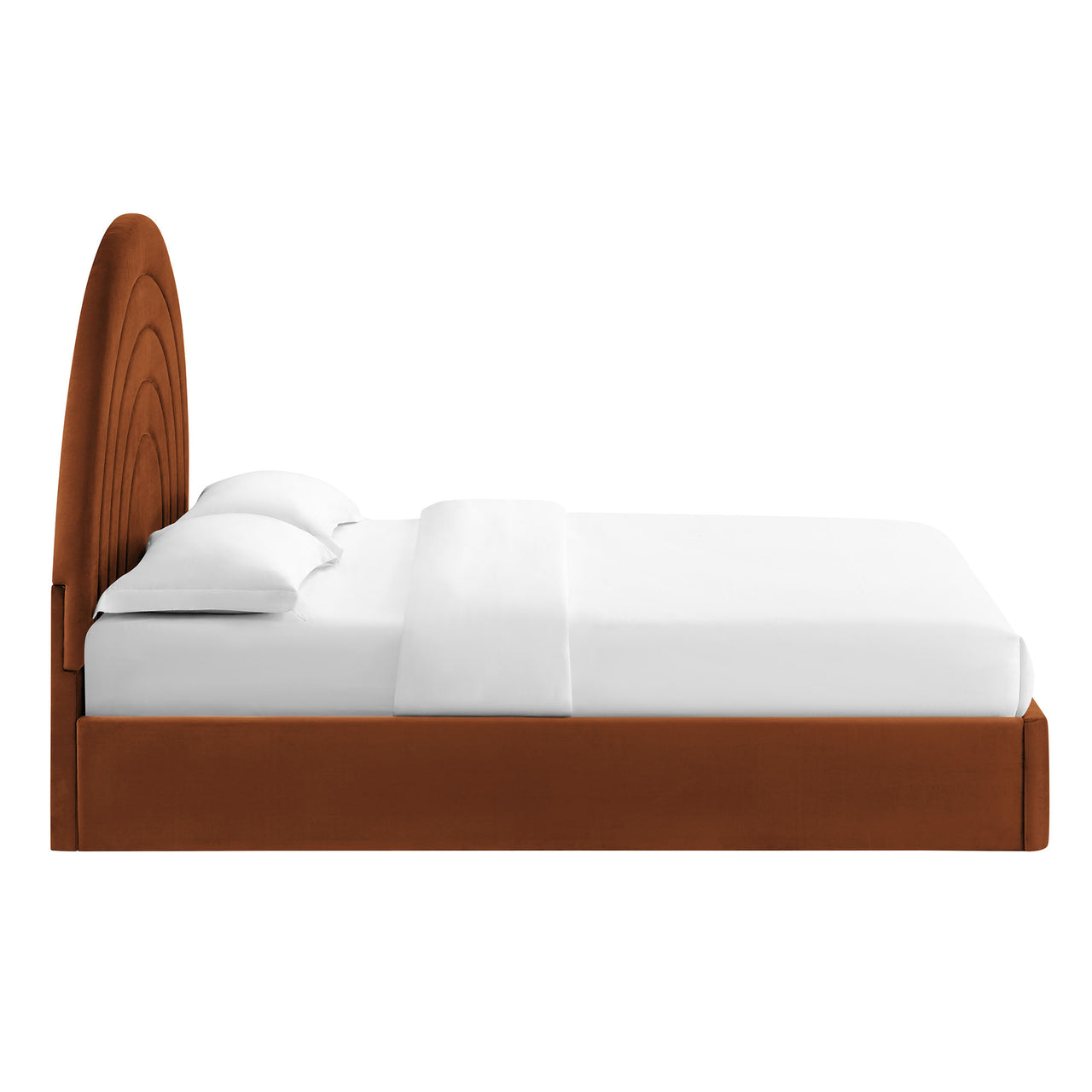 Firmament Upholstered Velvet Full Platform Bed, Terracotta