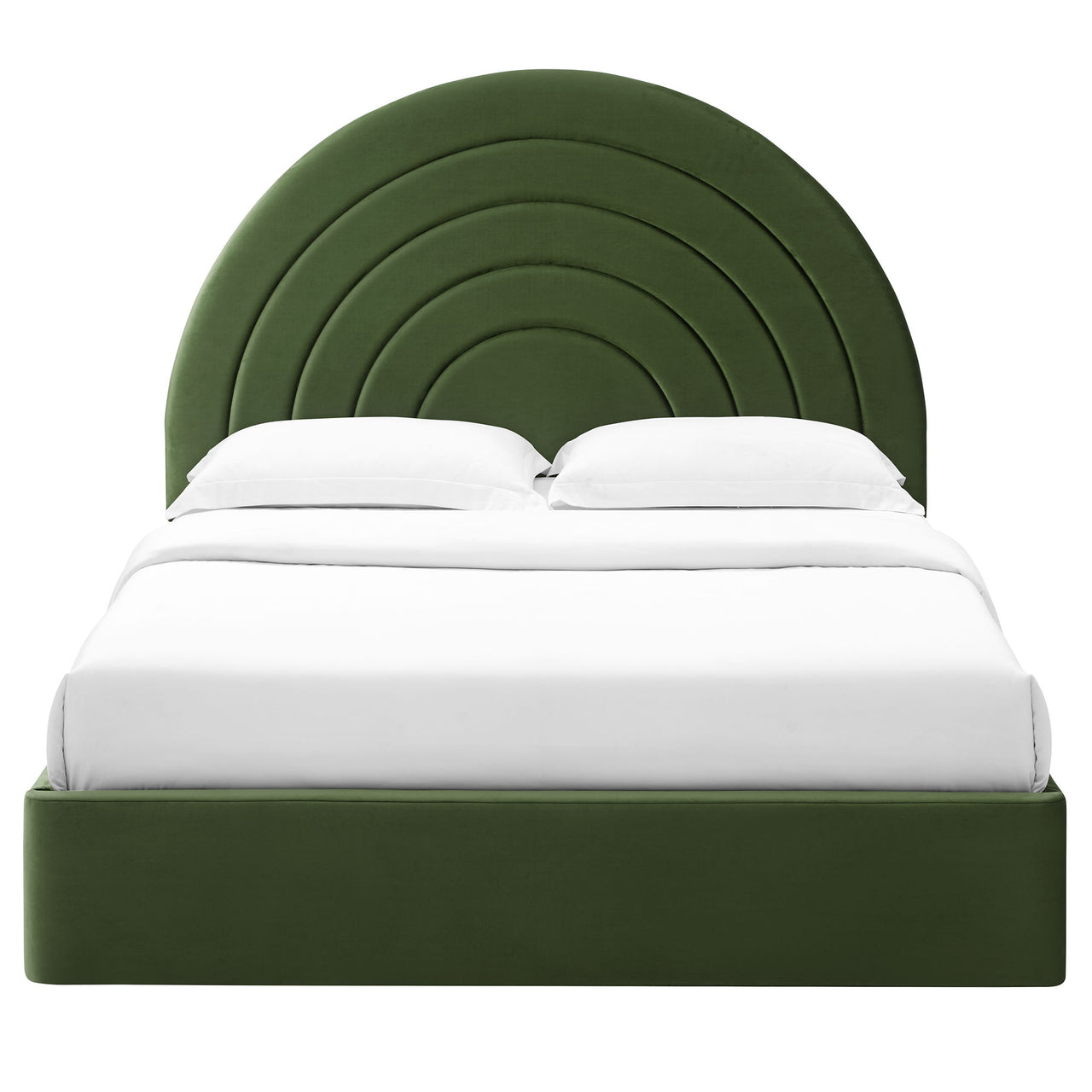 Firmament Upholstered Velvet King Platform Bed, Basil