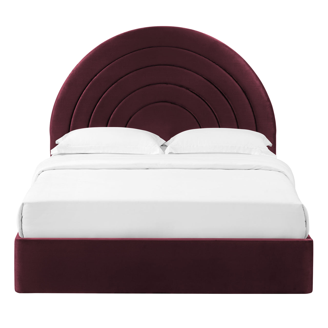 Firmament Upholstered Velvet King Platform Bed, Wine