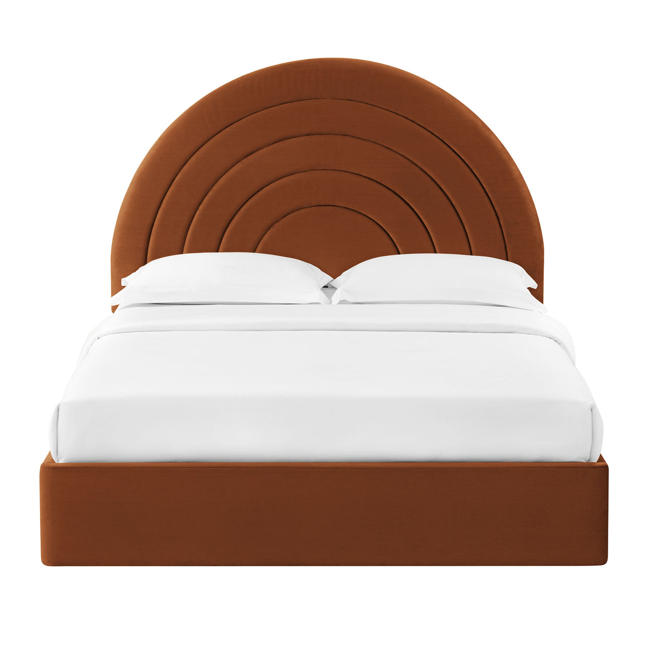 Firmament Upholstered Velvet King Platform Bed, Terracotta