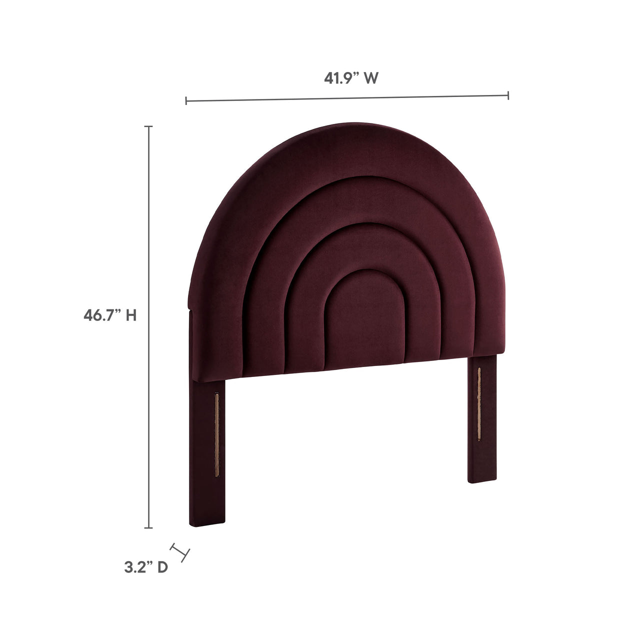 Firmament Upholstered Velvet Twin Headboard, Wine