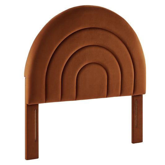 Firmament Upholstered Velvet Twin Headboard, Terracotta