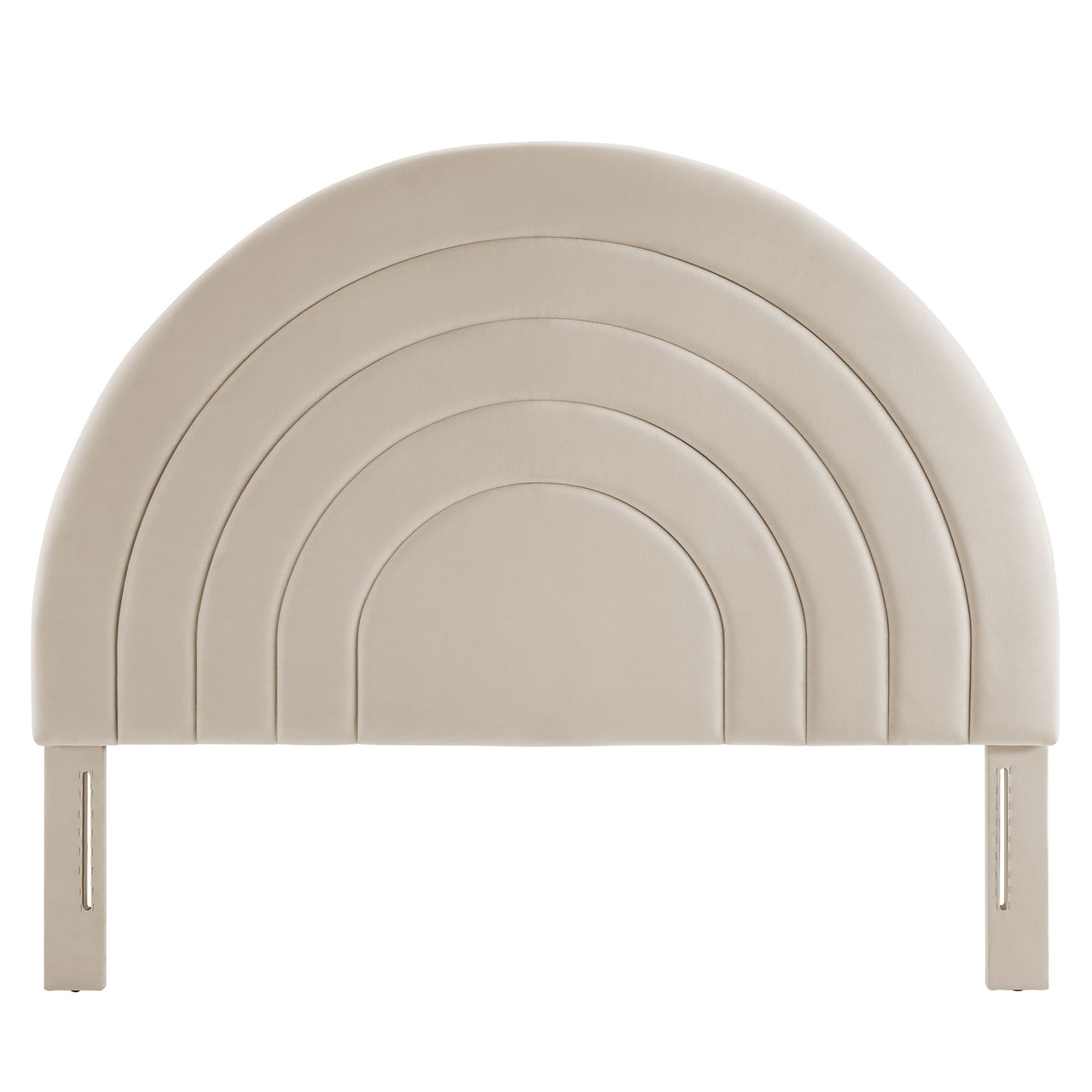 Firmament Upholstered Velvet Full Headboard, Almond
