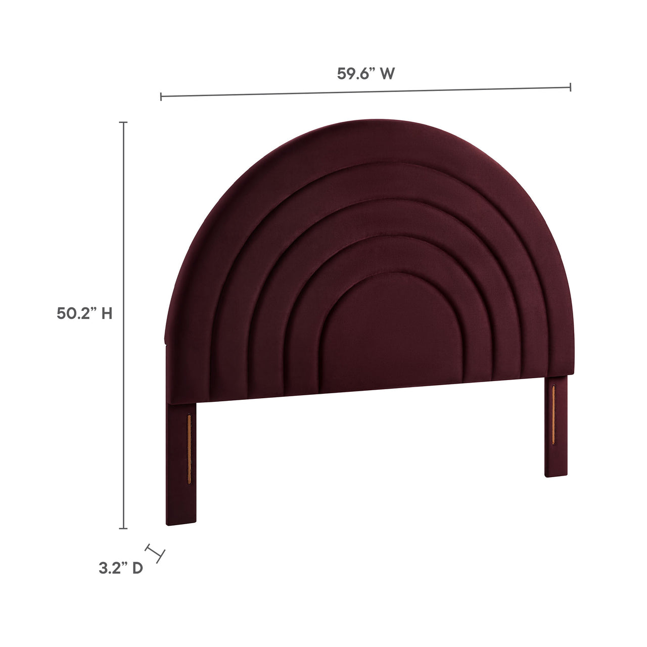 Firmament Upholstered Velvet Full Headboard, Wine