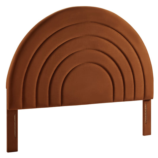 Firmament Upholstered Velvet Full Headboard, Terracotta
