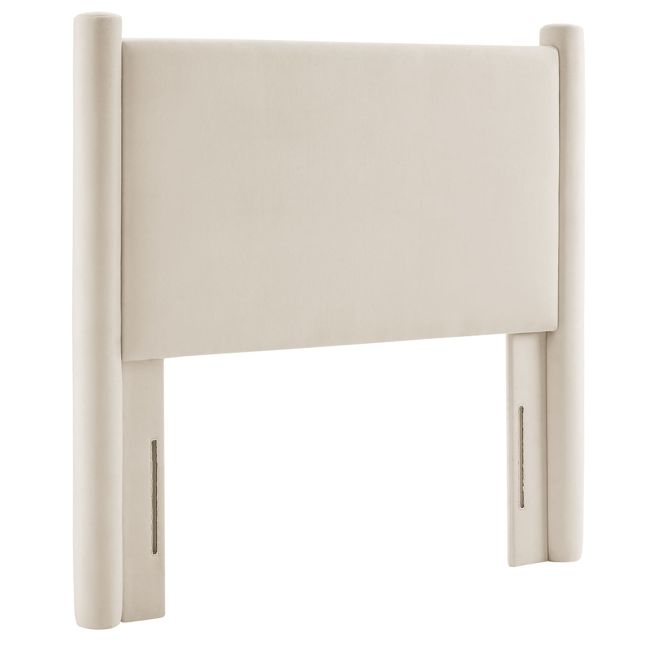 Rafael Upholstered Velvet Twin Headboard, Chalk
