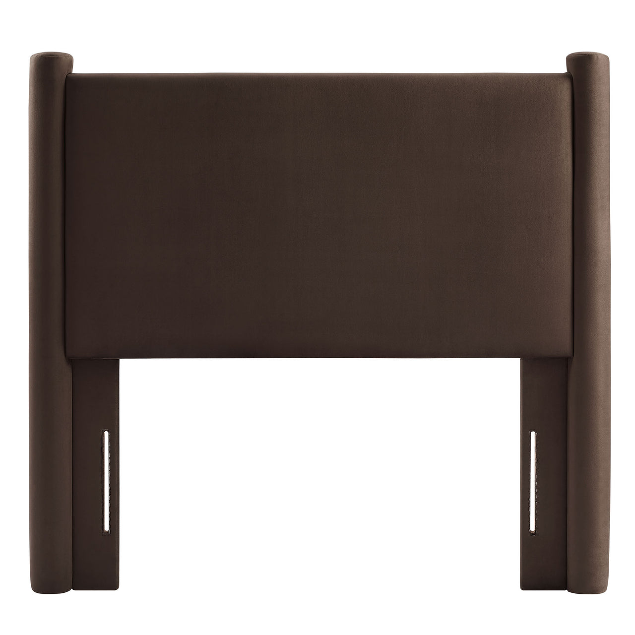 Rafael Upholstered Velvet Twin Headboard, Chocolate Brown