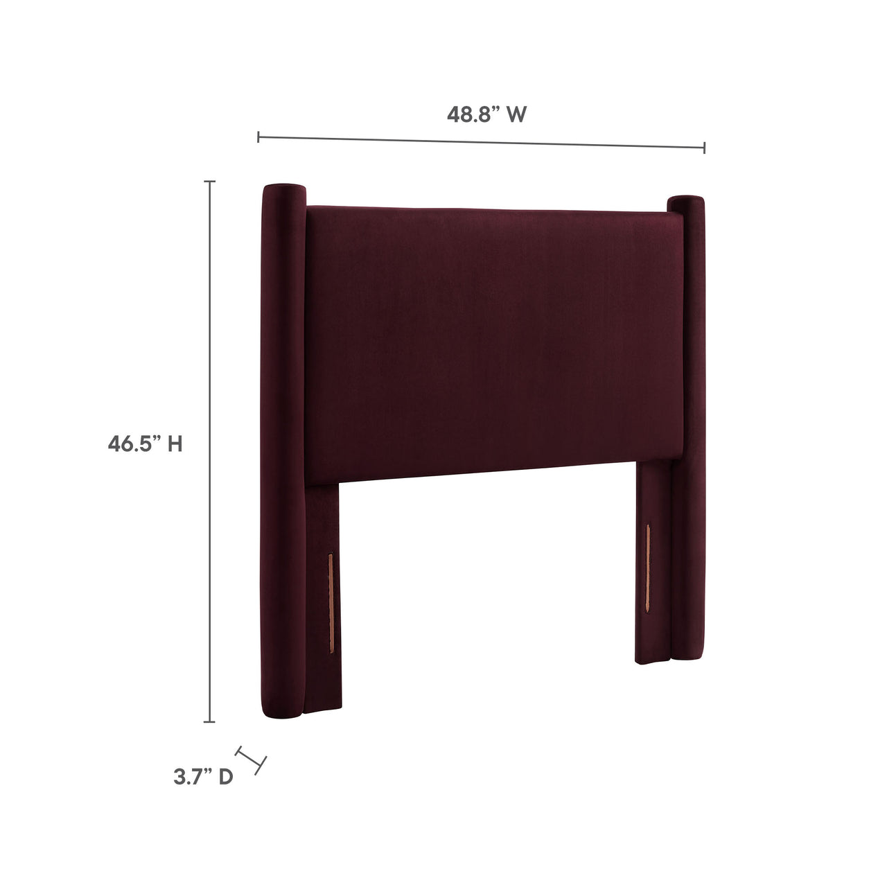 Rafael Upholstered Velvet Twin Headboard, Wine